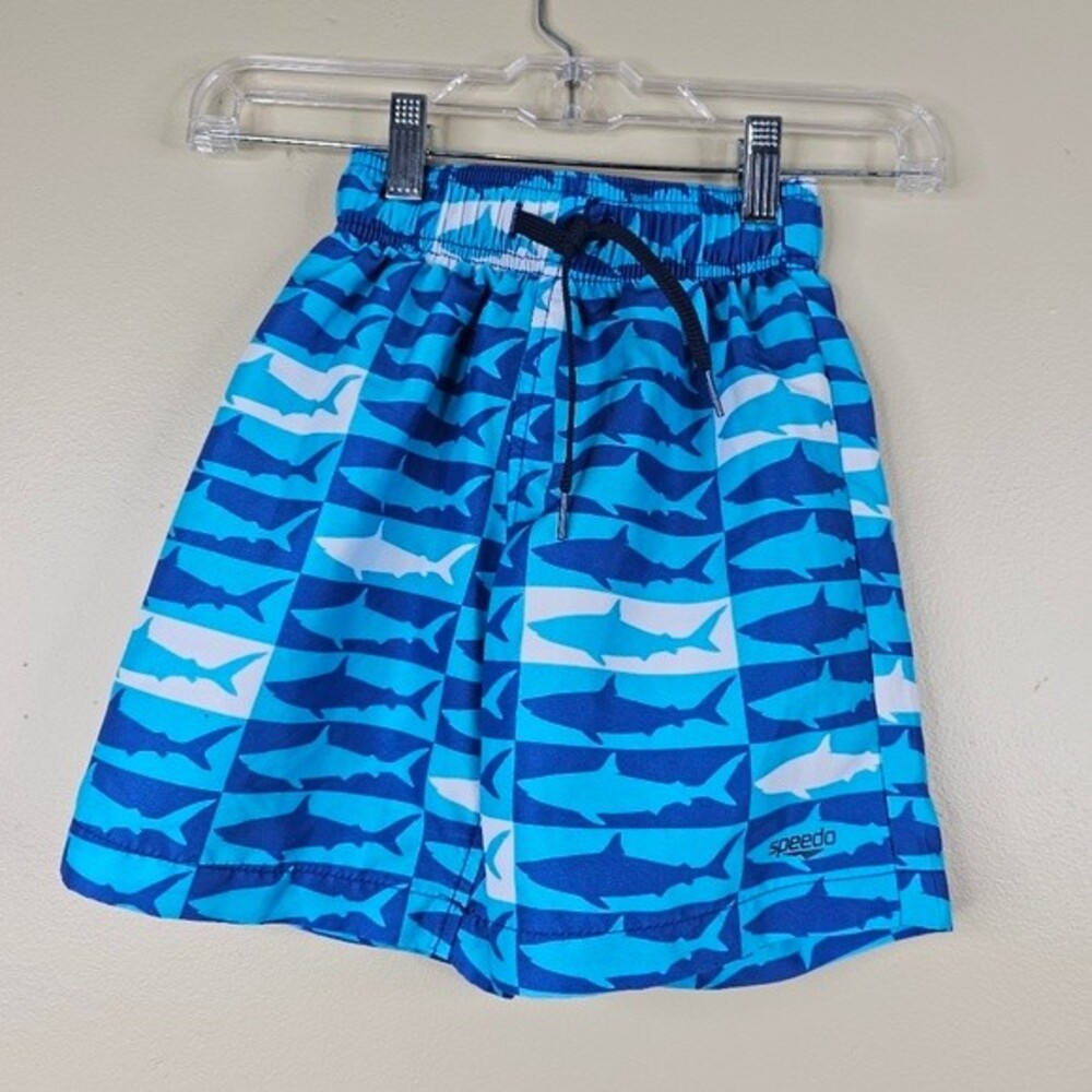 Speedo Boys shark Swim lined Trunks size xs